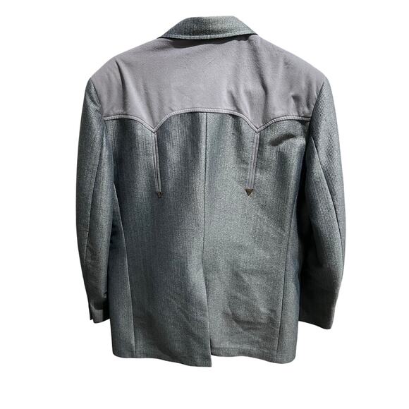 Vintage Circle S Ranch Western Wear Suit Gray Pinstripe 44R 34x32 USA Made - Picture 16 of 16